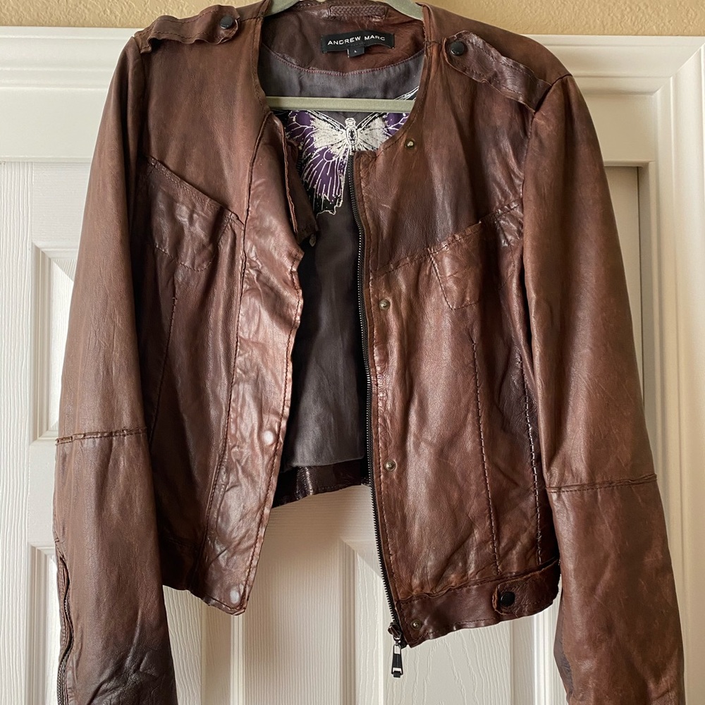 Andrew Marc Women’s Lambskin Leather Jacket